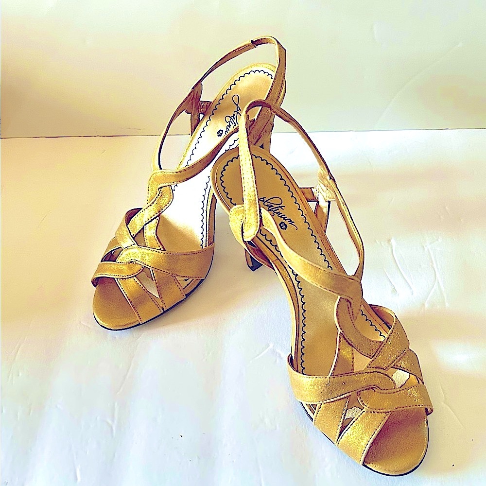 Nordstrom BP Gold Strappy Heels